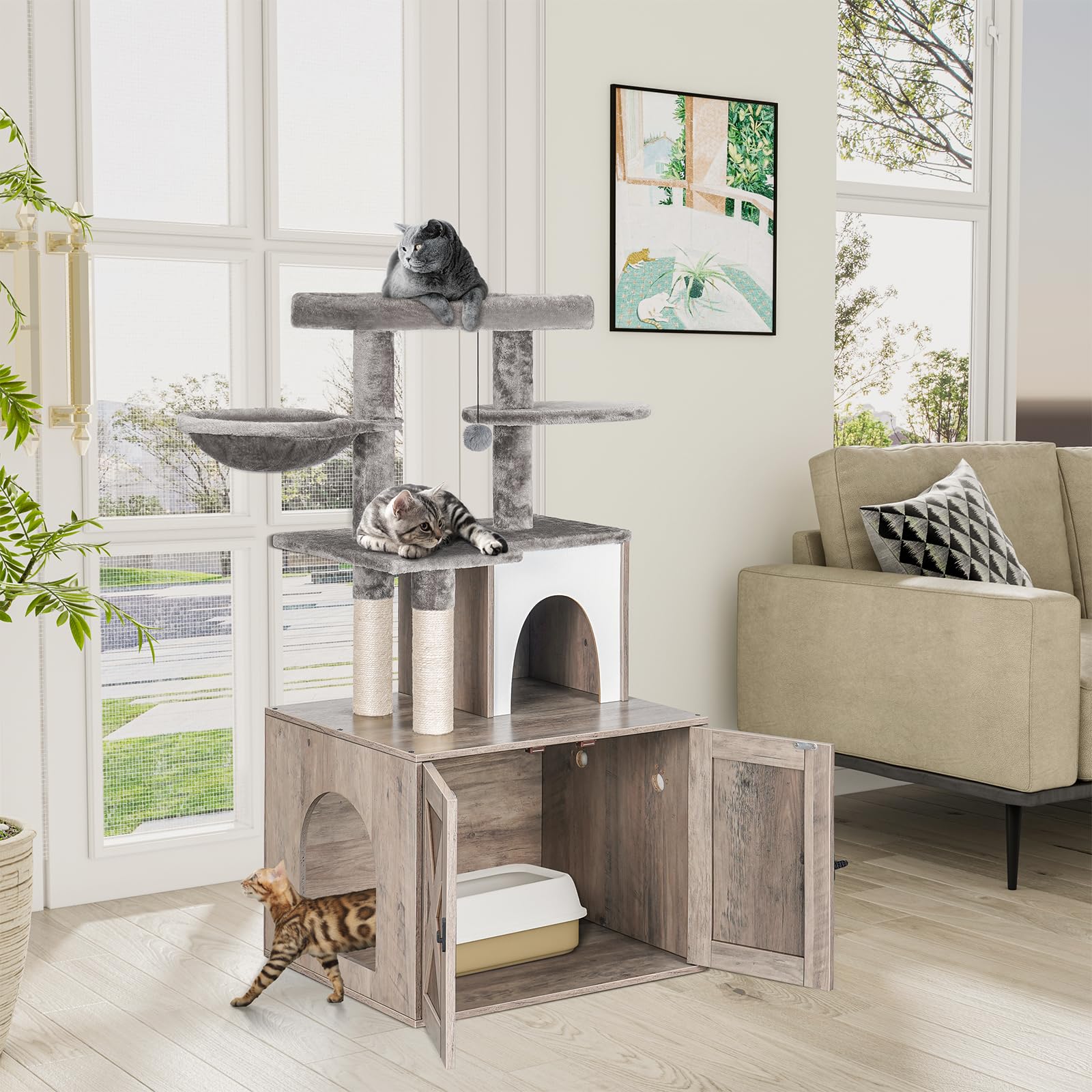 Snughome tree tower condo: elevated lounging and scratching space for a happy cat.