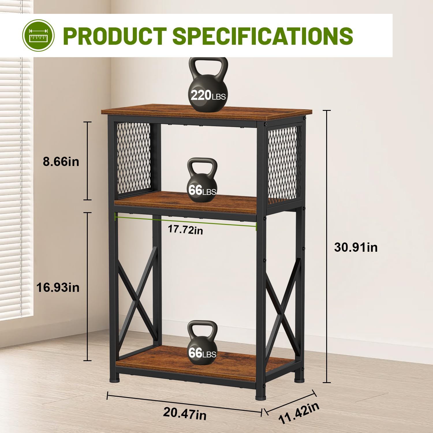 Snughome waterproof wood-metal stand underscores moisture resistance and durability.