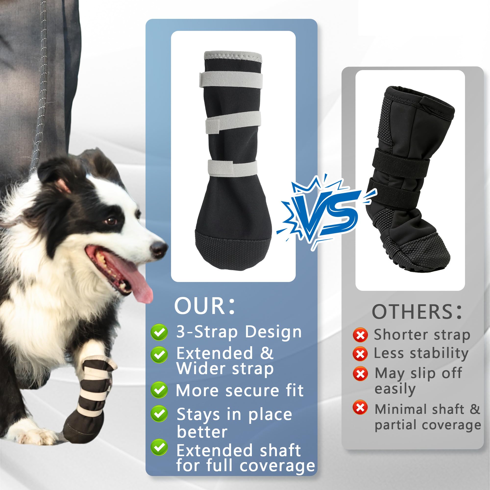 Snugrance paw boot with adjustable straps for secure fit.