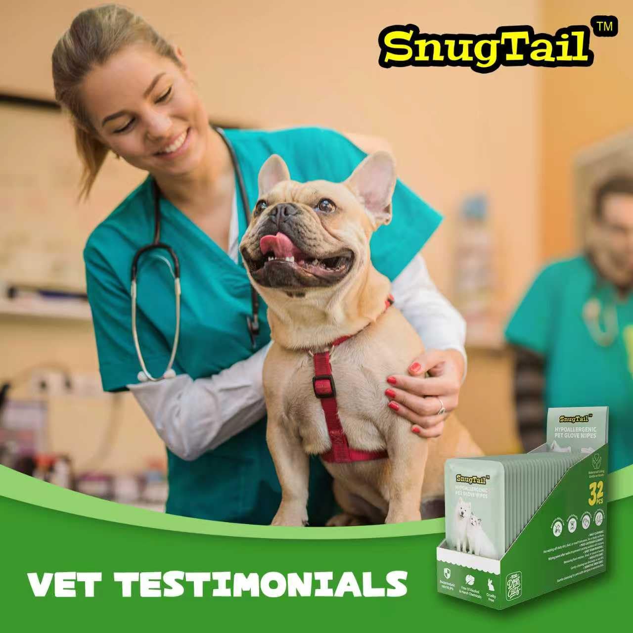 SnugTail Pet Wipes portable pack ideal for travel