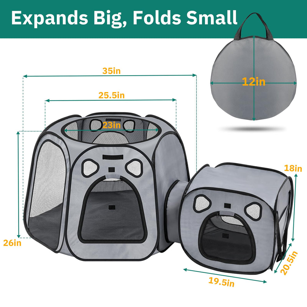 Snuvid Cat Playpen litter-area kennel fits a litter box securely