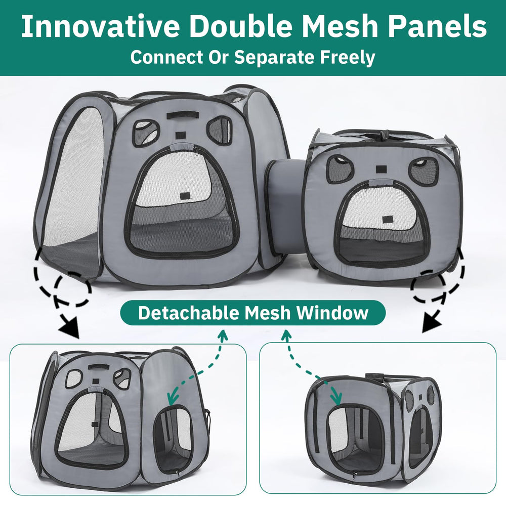Snuvid Cat Playpen foldable tent pops up quickly for travel