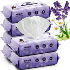 Snuvid dog wipes open-pack view showing extra-large 8x13 surface for quick grooming