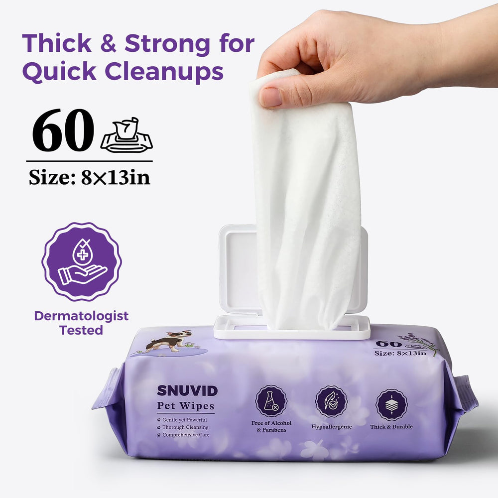 Snuvid dog wipes cross-woven texture close-up indicating durability without tearing