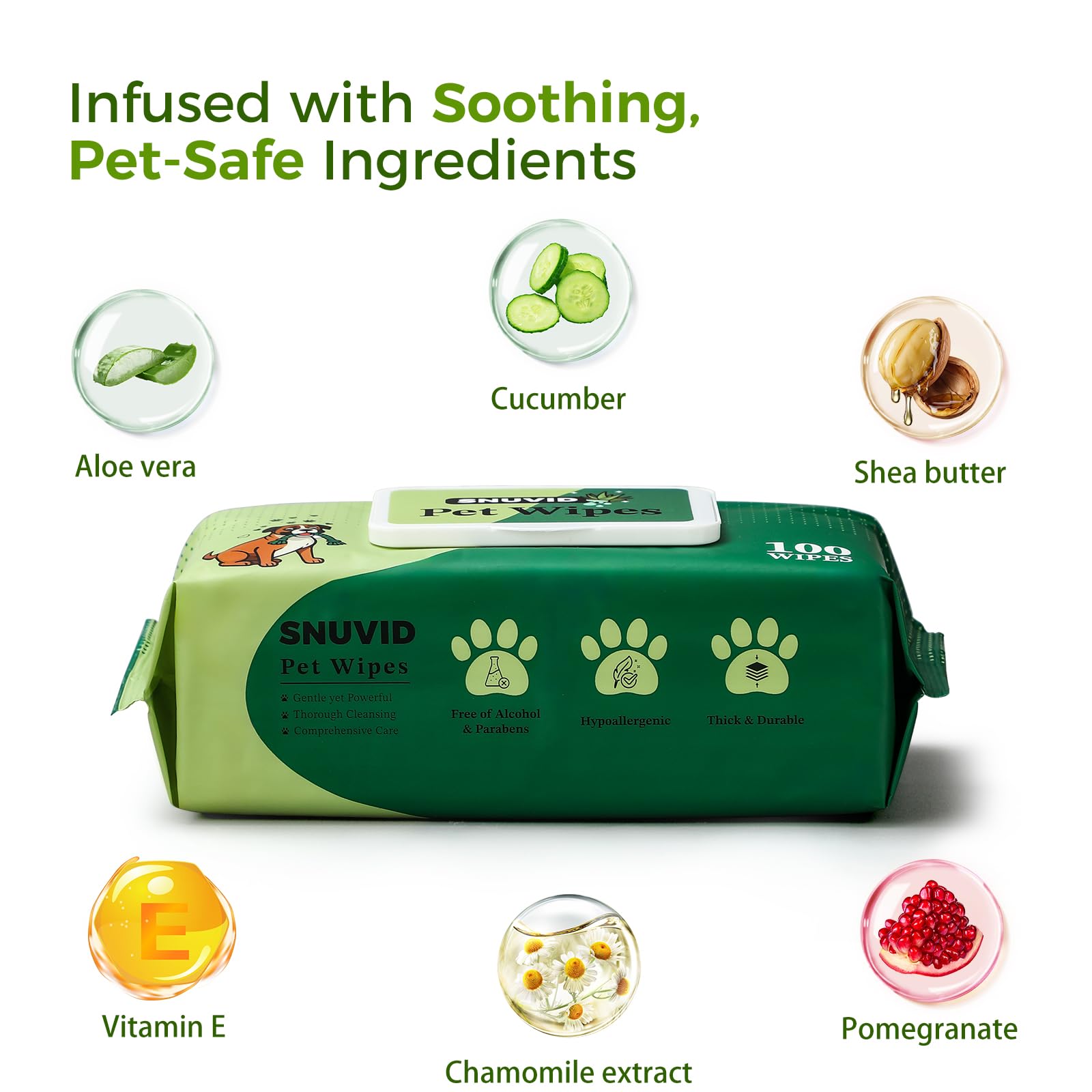 Snuvid fragrance-free wipes for face and paws—easy grooming without scent.