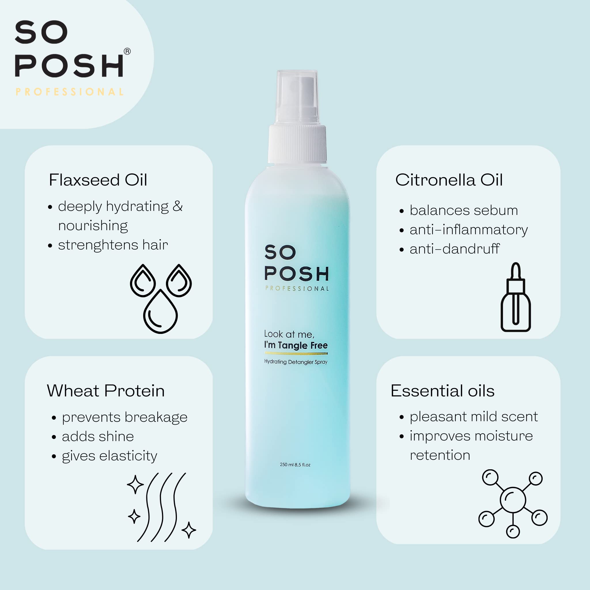 So Posh Look at Me I'm Tangle Free soft-fluffy finish leaves coats clean and plush.
