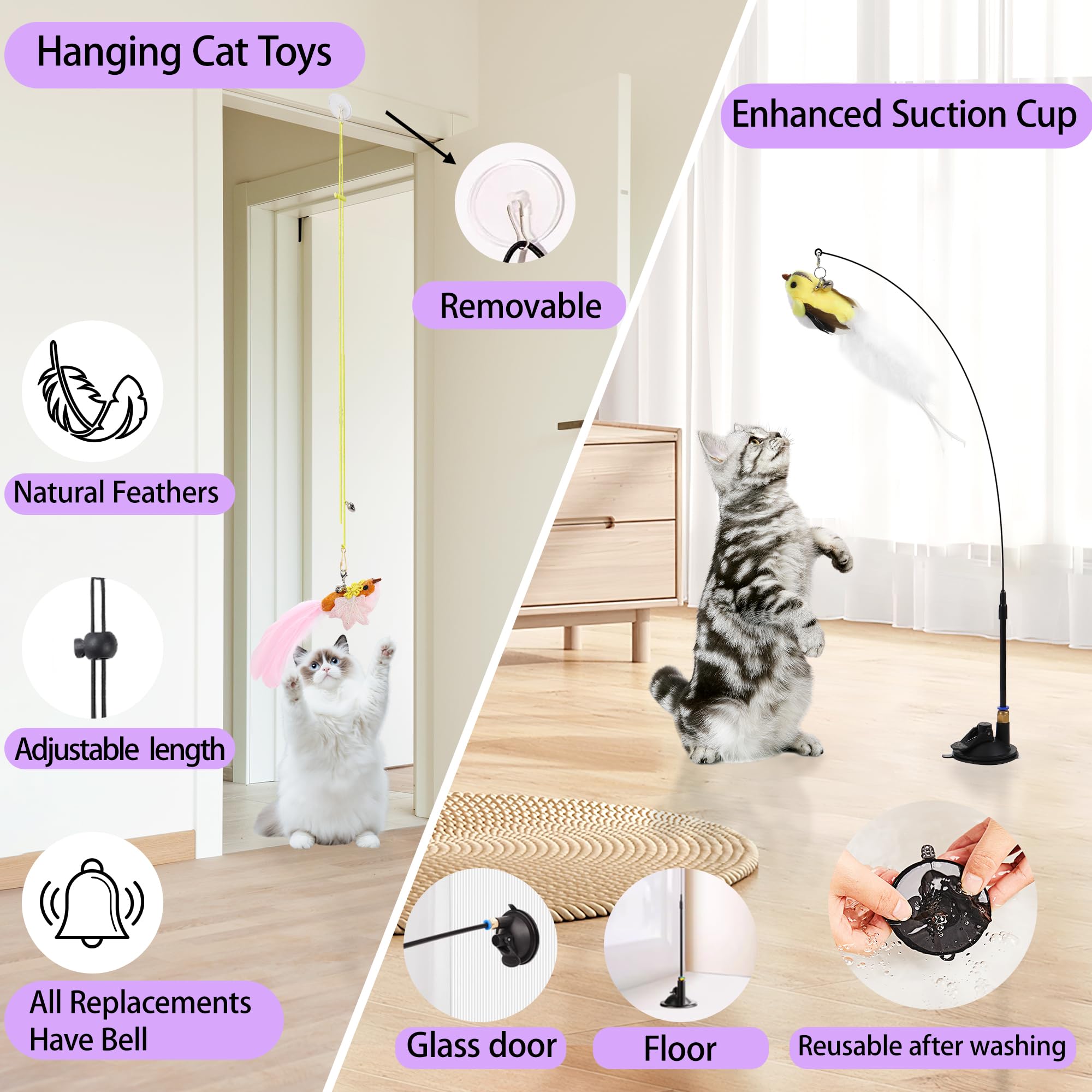 Soarer removable wand attachment for flexible play options with your cat.