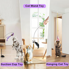 Soarer wooden cat wand toy with sturdy handle for interactive sessions.