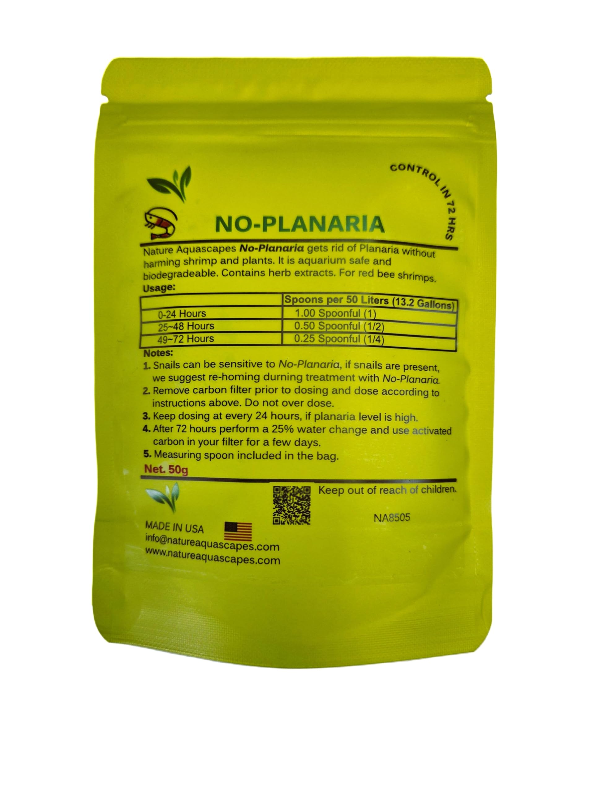 Sobaken Genchem No Planaria dosage instruction in aquarium setup.