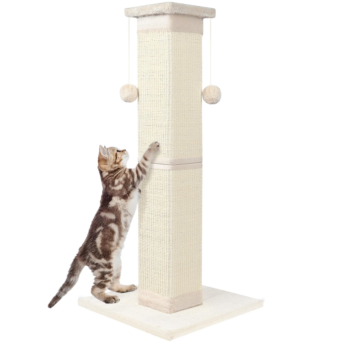 SOCATER 33-inch cat scratch post, ideal for vertical scratching and stretching.