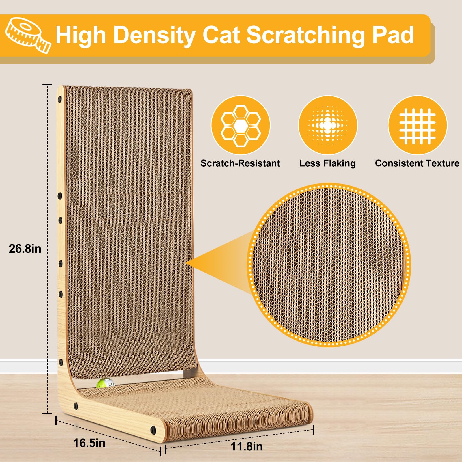 SOCATER Cat Scratcher with ball toy interactive feature promotes playful engagement