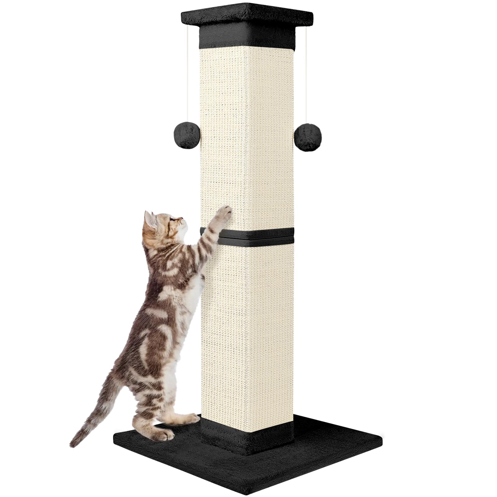 SOCATER cat scratching post 33 inch tall for vertical exploration and furniture protection.