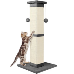 SOCATER cat scratching post 33 inch offers tall space for stretching.