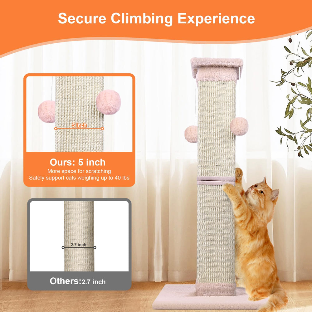 Socater 33-inch height encourages cats to stretch and exercise indoors.