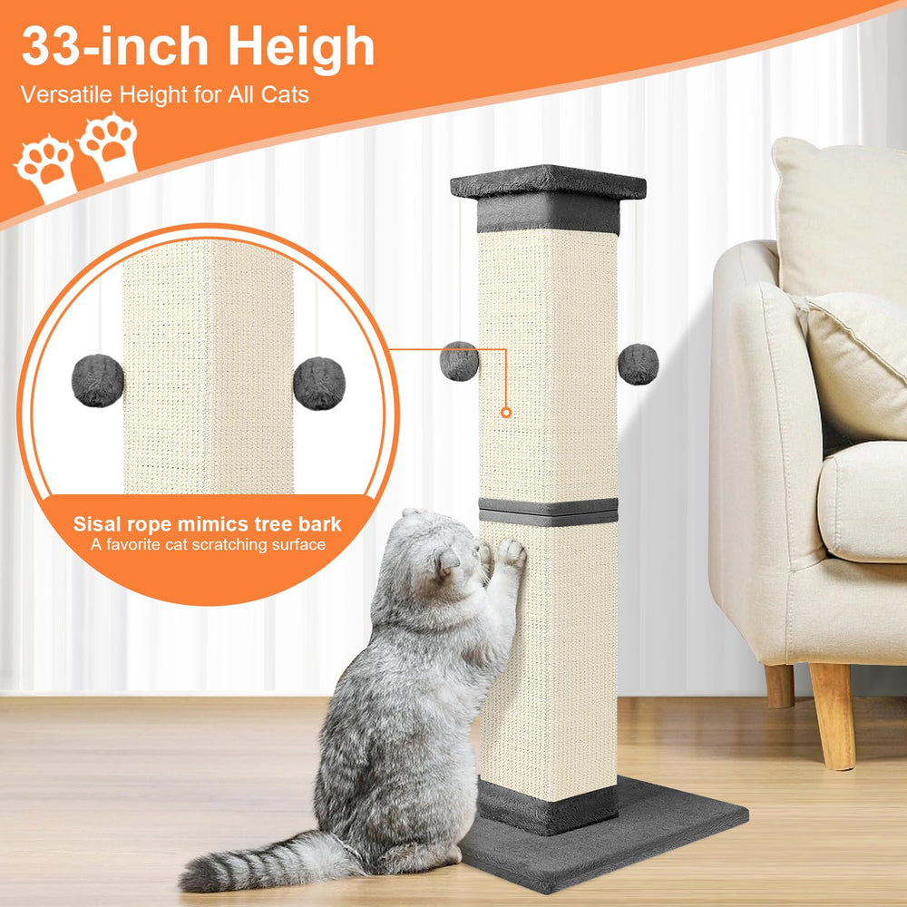 SOCATER indoor gray cat scratcher blends with home decor.