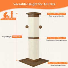 SOCATER natural sisal fibers imitate tree bark for instinctive scratching.