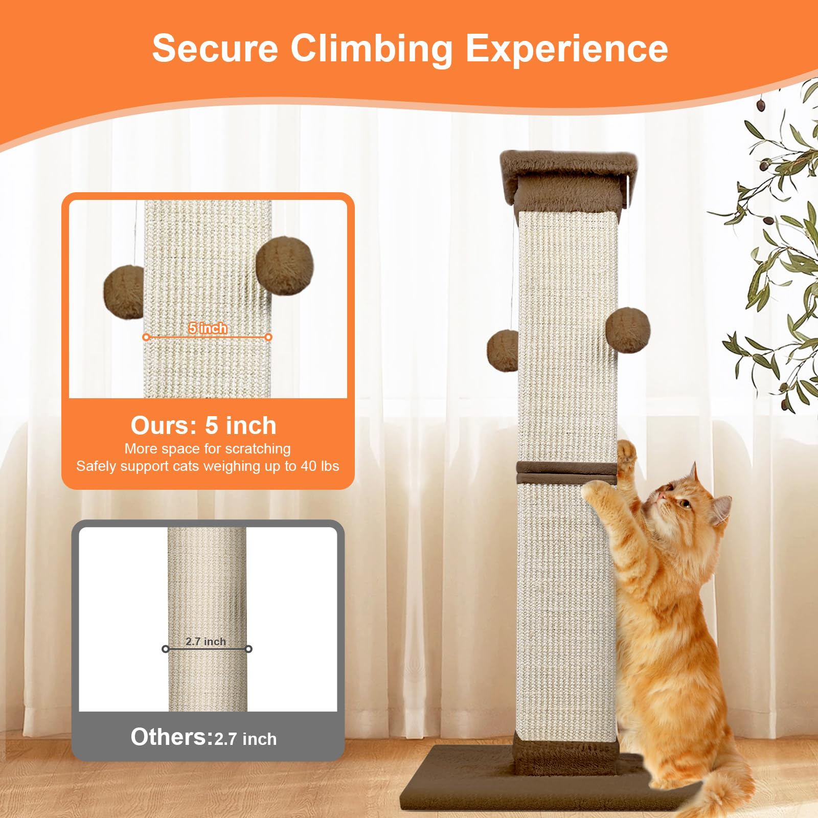 SOCATER wide base minimizes tipping during vigorous scratching and jumping.