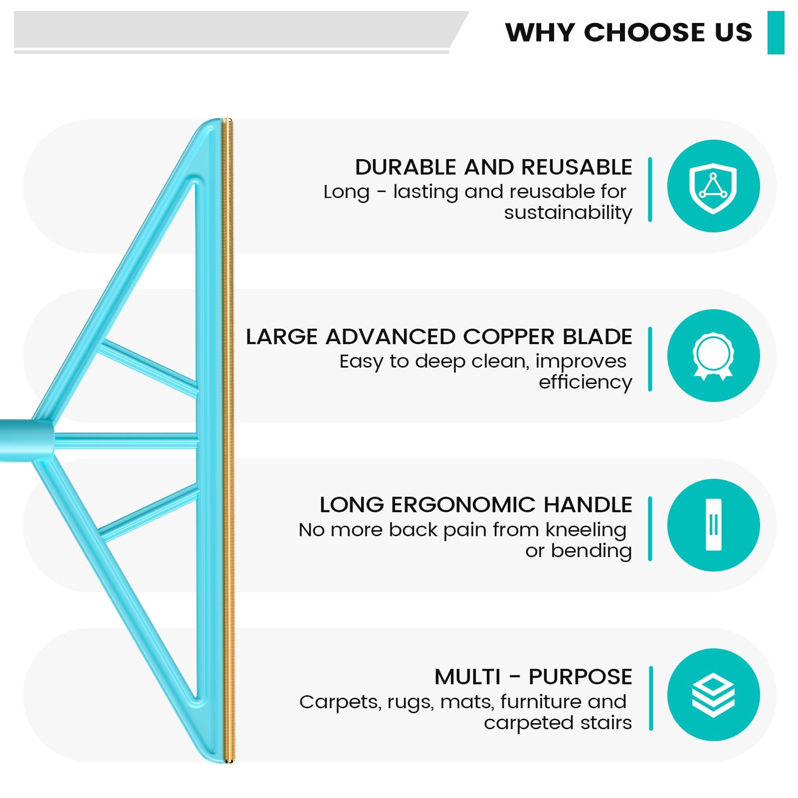 SOCCSO edge-design rake gentle on rugs and carpets