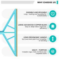 SOCCSO edge-design rake gentle on rugs and carpets