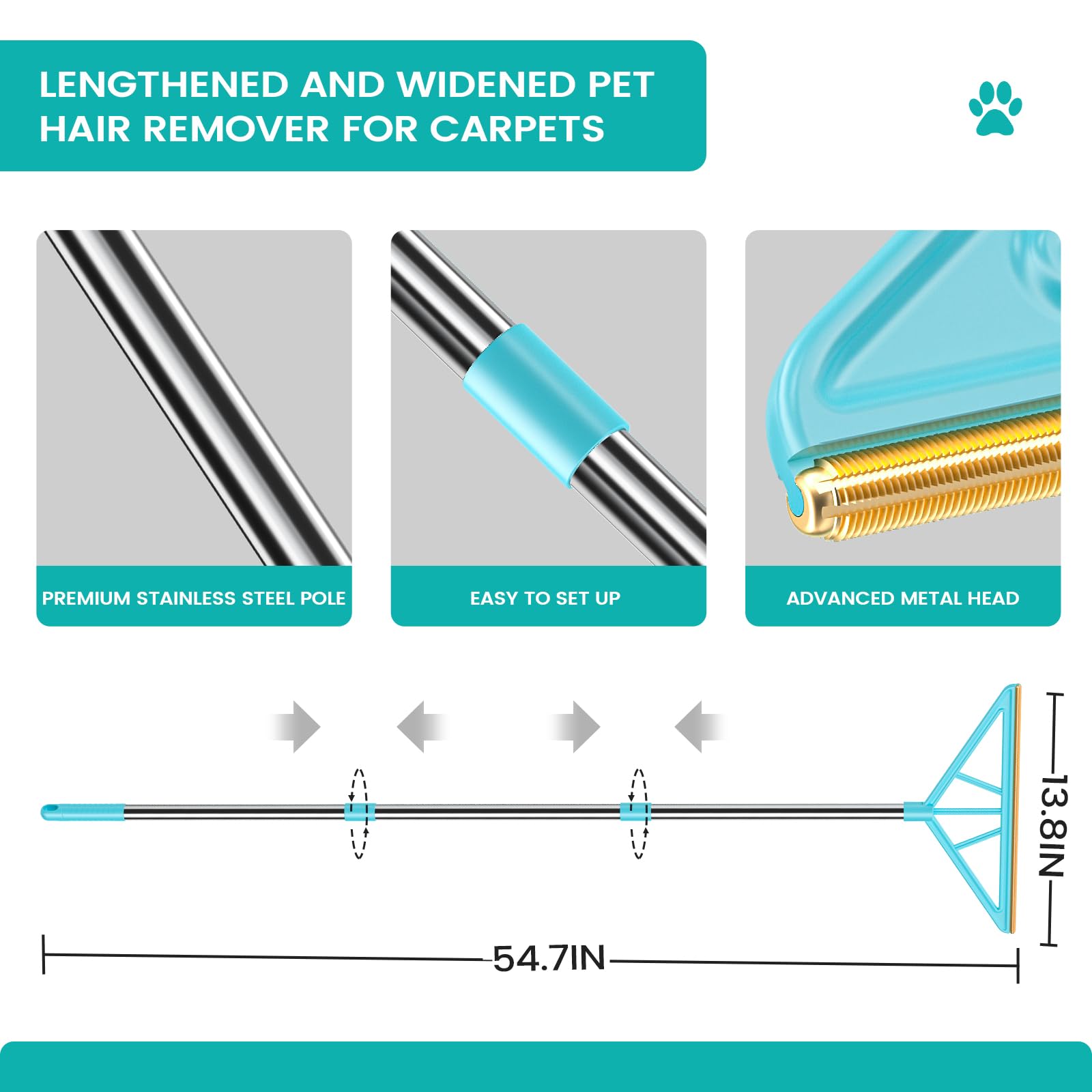 SOCCSO multi-function pet hair remover with soft brush for versatile cleaning