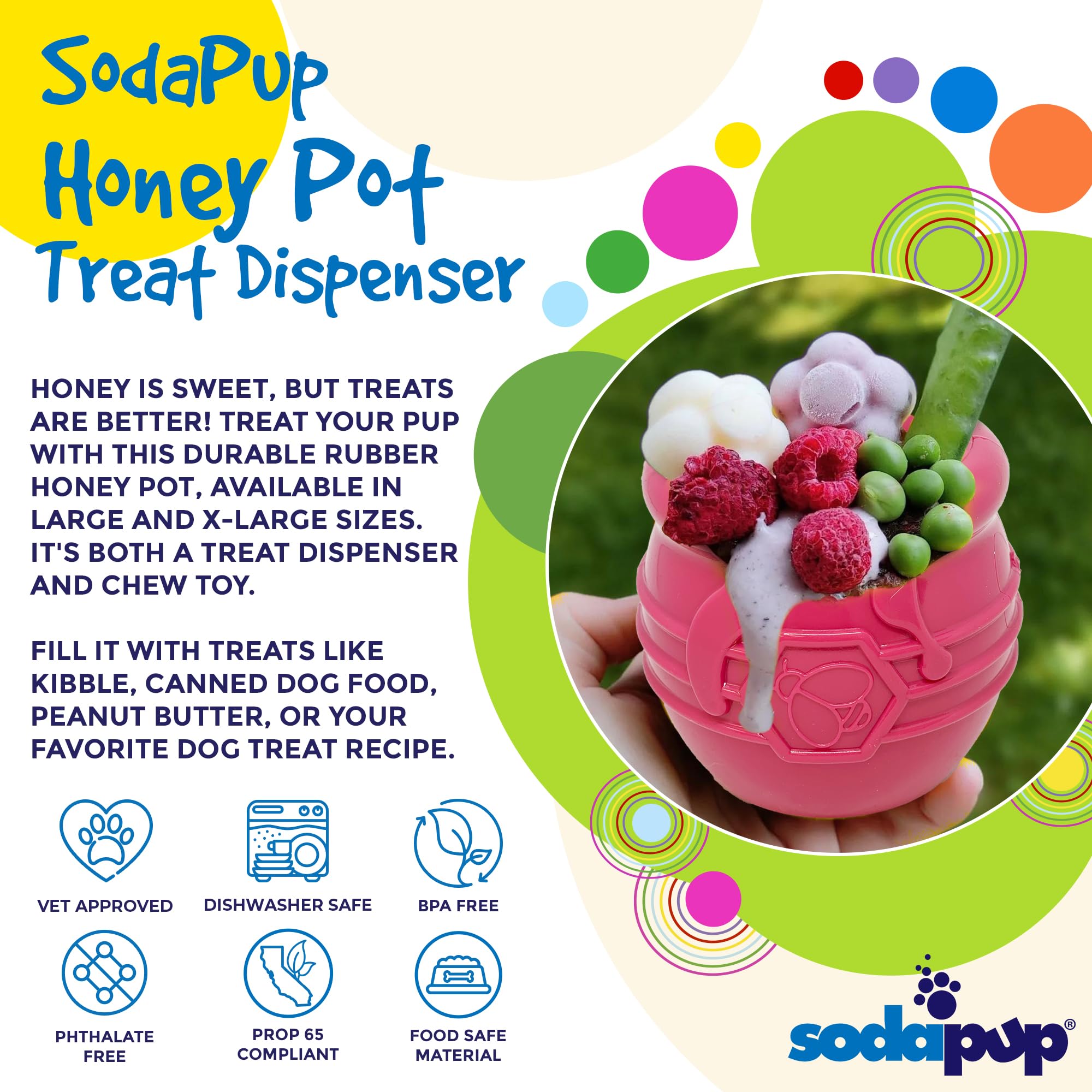 SodaPup Honey Pot floating rubber toy for water play