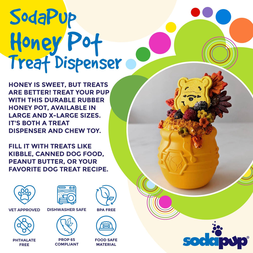 SodaPup Honey Pot floats on water during bath-time fun