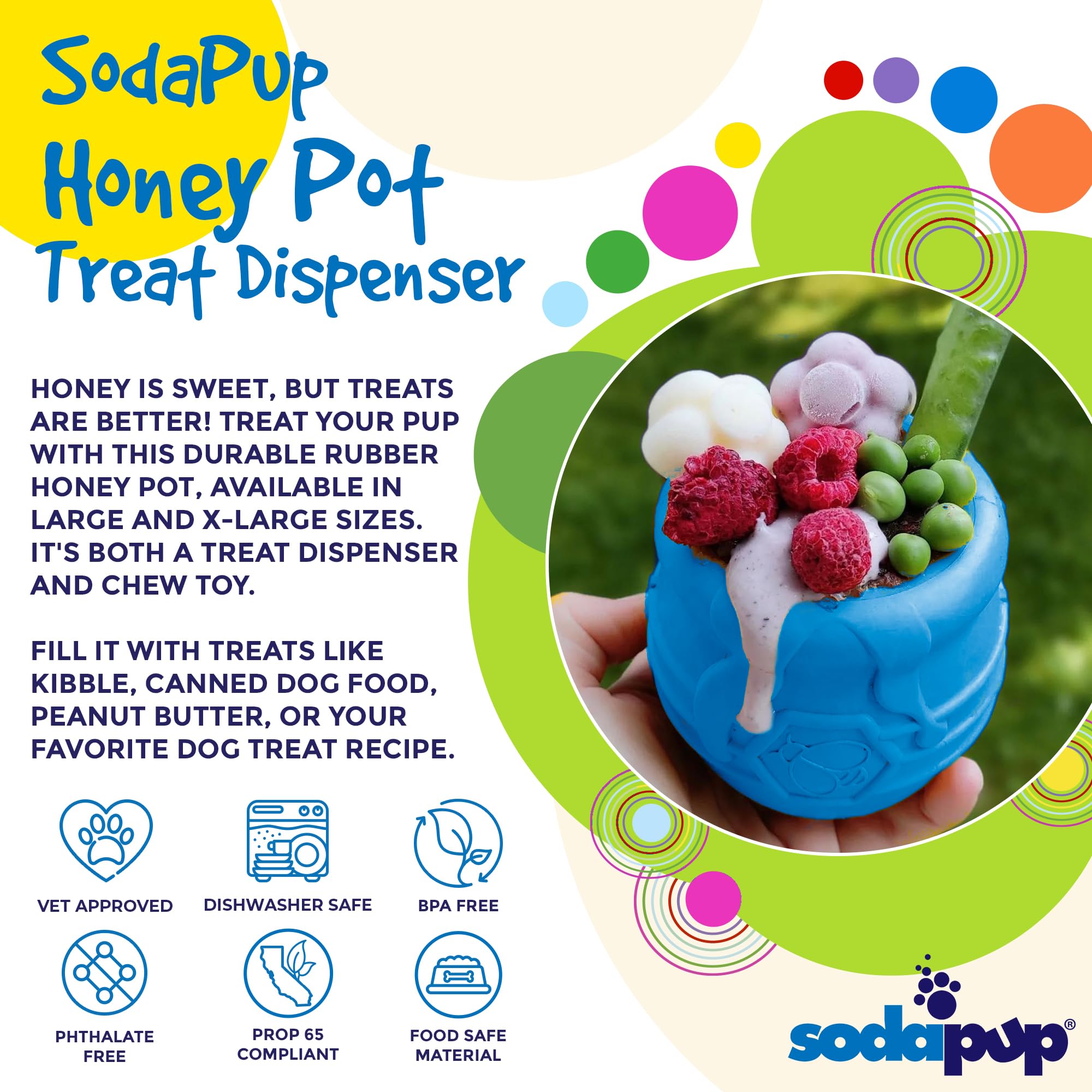 SodaPup Honey Pot USA-made badge highlights safety and American craftsmanship.