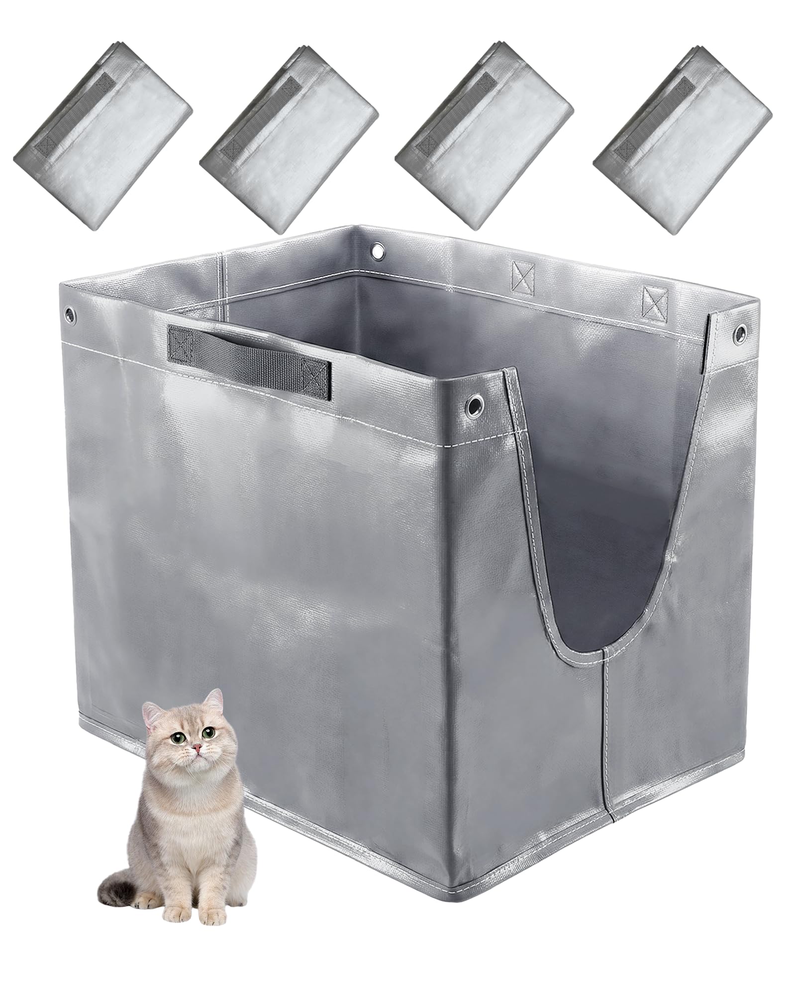 Sodiafell ModKat Type F liner fits securely to reduce spills.