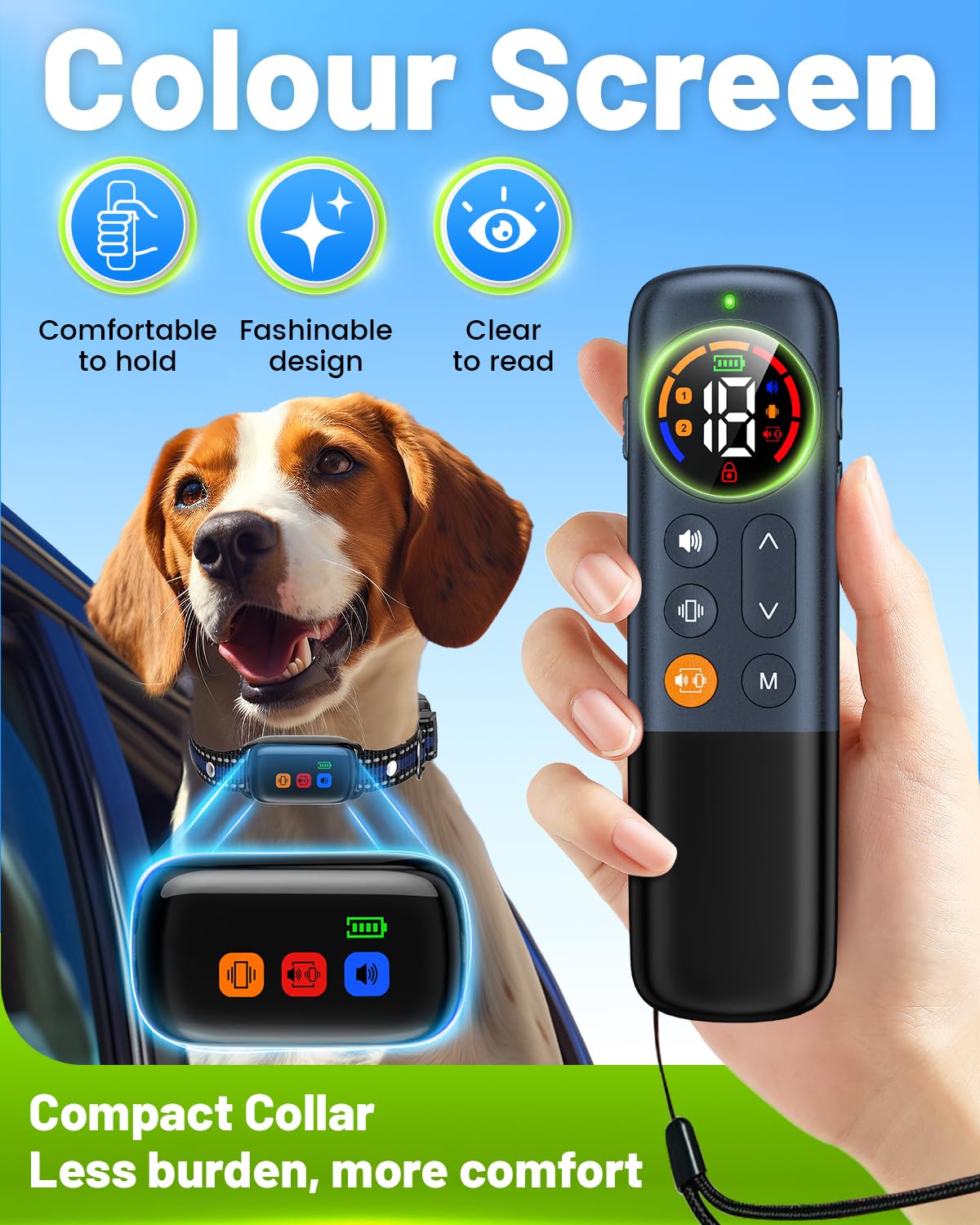 SODOG vibration levels adjust to your dog's temperament.