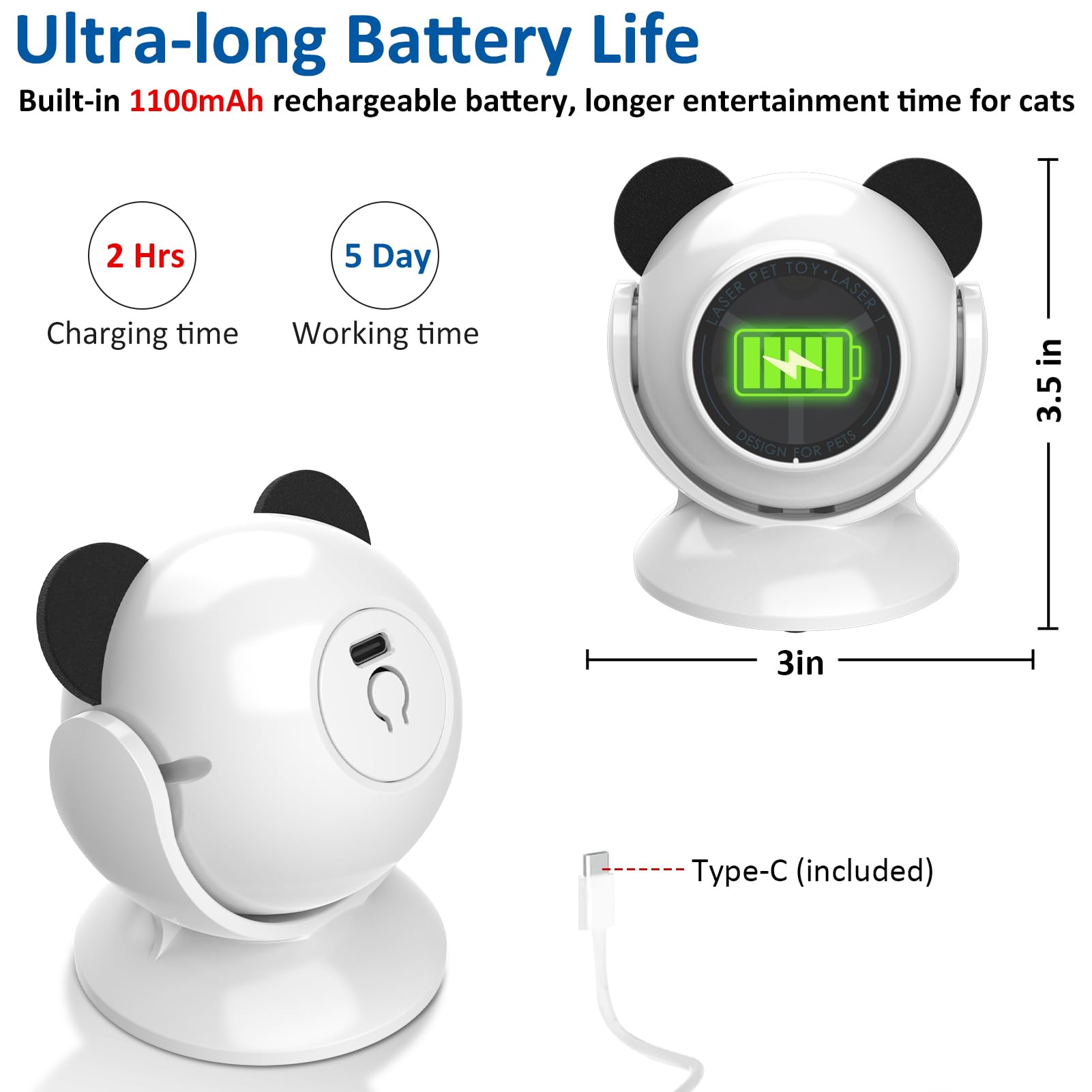 Sofolor laser toy compact size fits on shelves or desks.