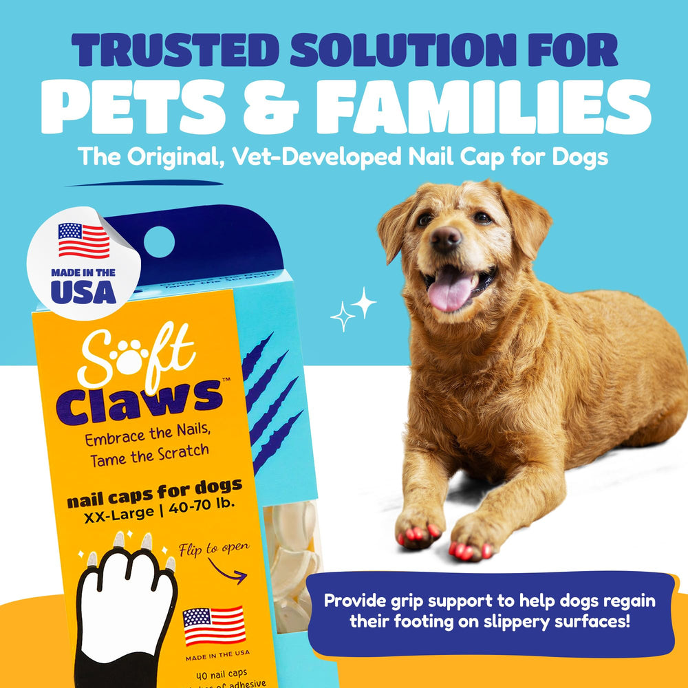 Soft Claws USA-made adhesive tubes shown for safe, pet-friendly installation