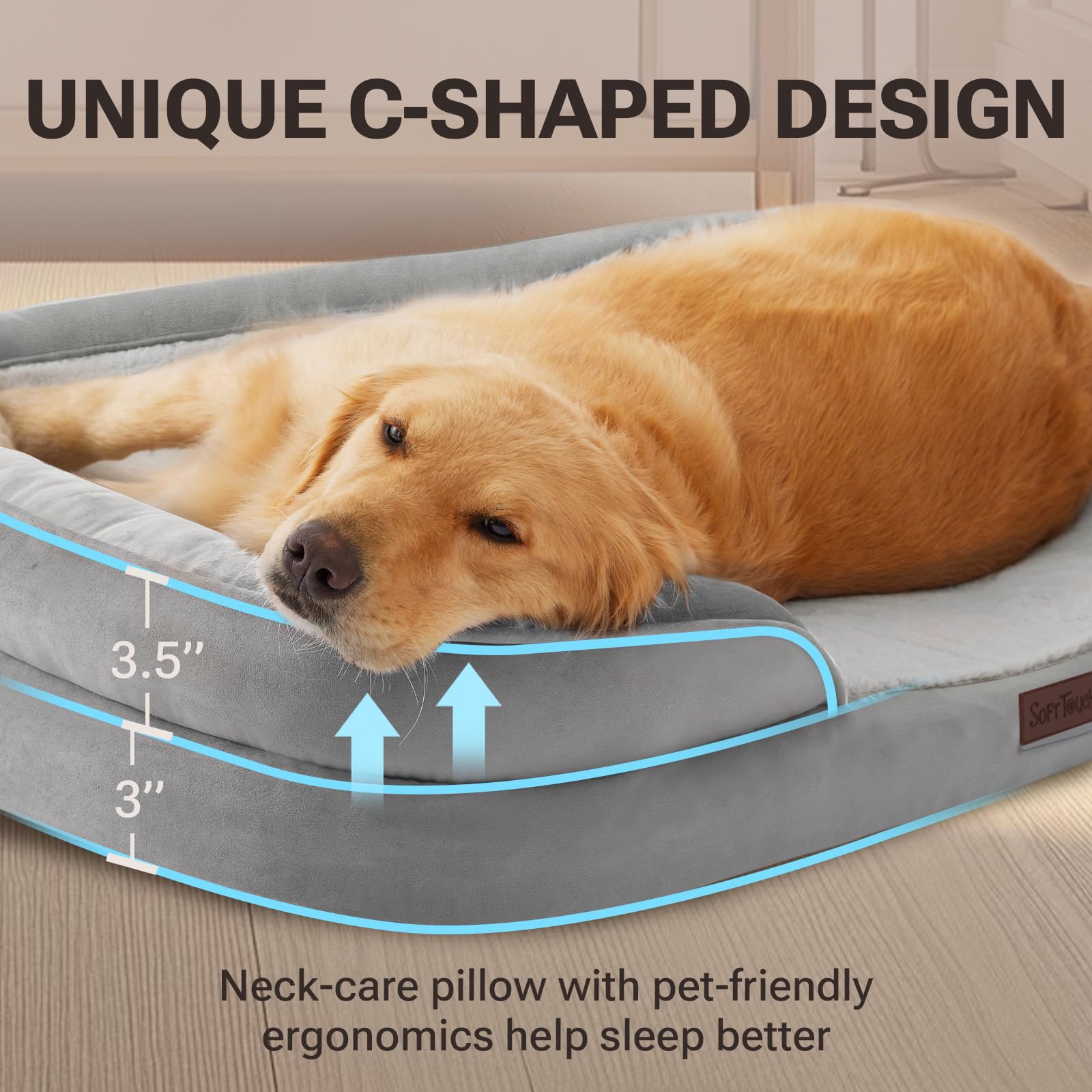 Anti-slip base keeps the bed in place on slippery floors.