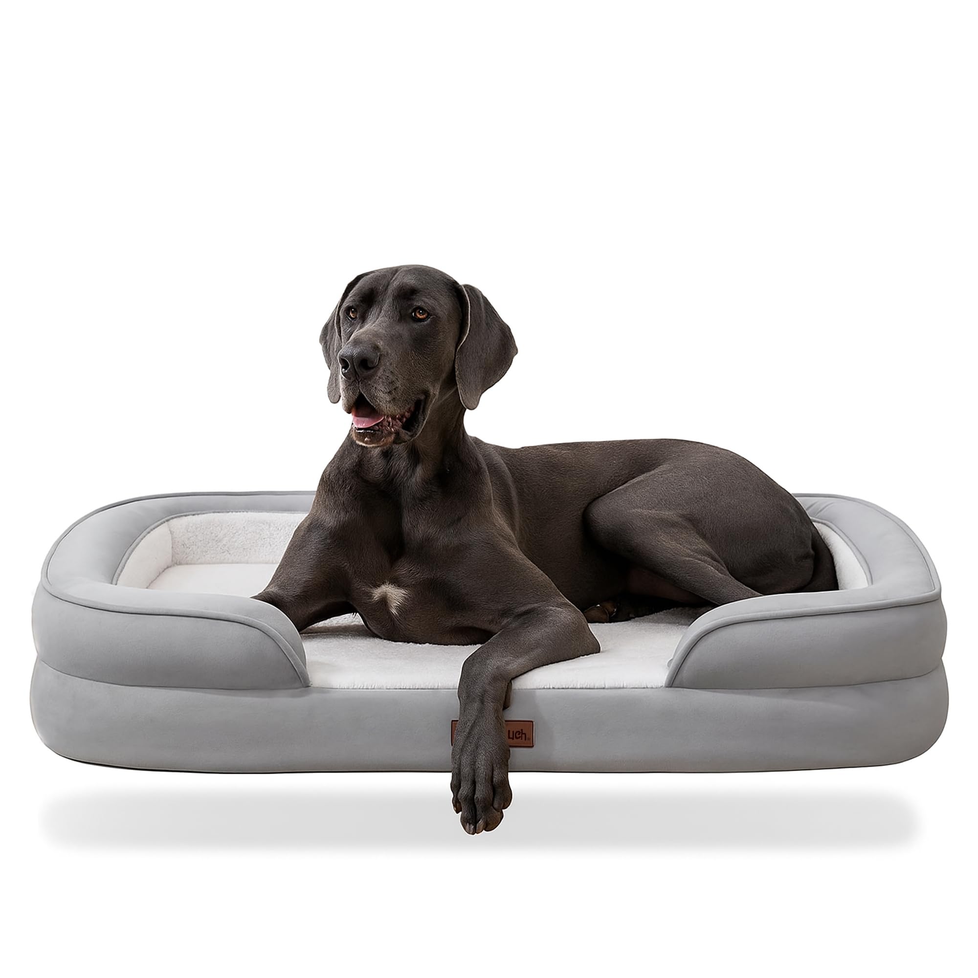 Soft Touch orthopedic XL dog bed with faux fur top for cozy naps.