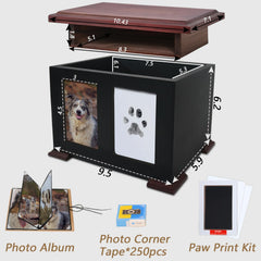 Sofunii dog urn lid with hidden compartment demonstration for keepsakes.