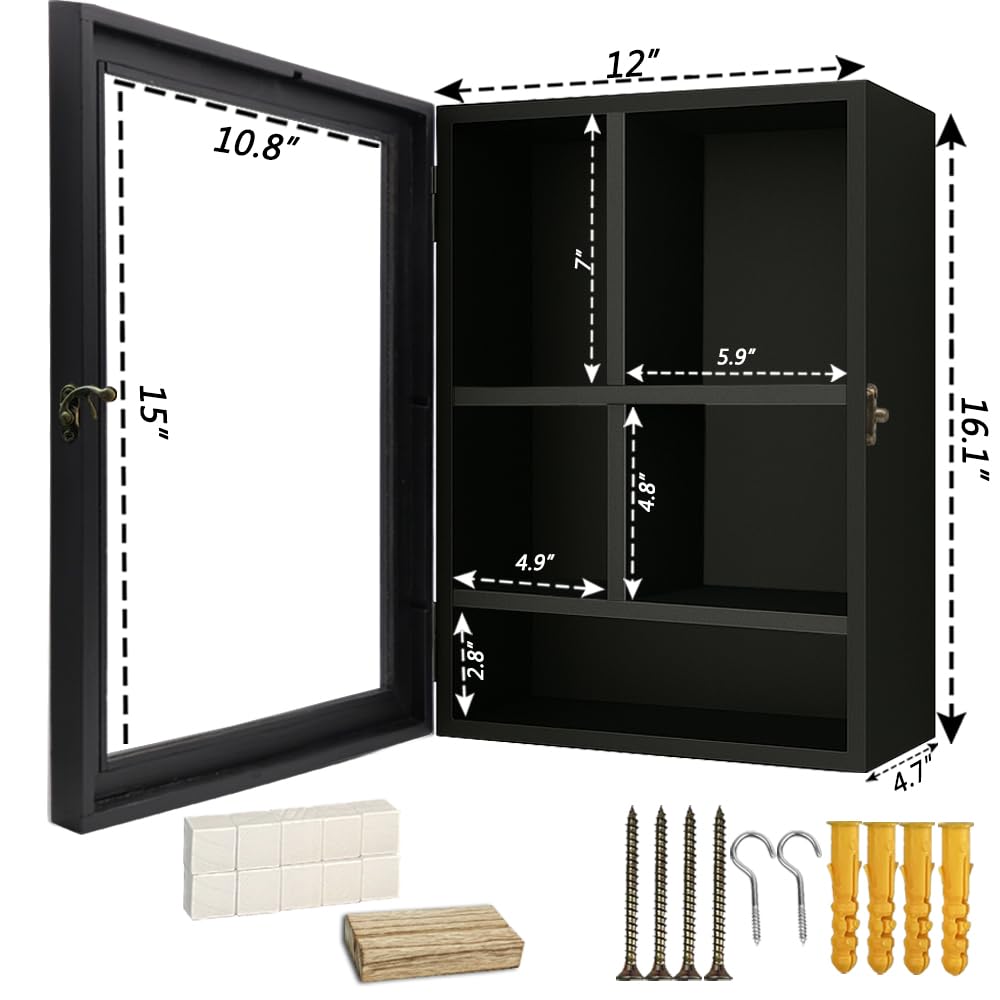 Sofunii pet memorial shadow box black side detail showing hanging hooks