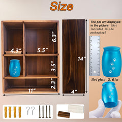 Interior view of Sofunii memorial box with adjustable shelves for keepsakes