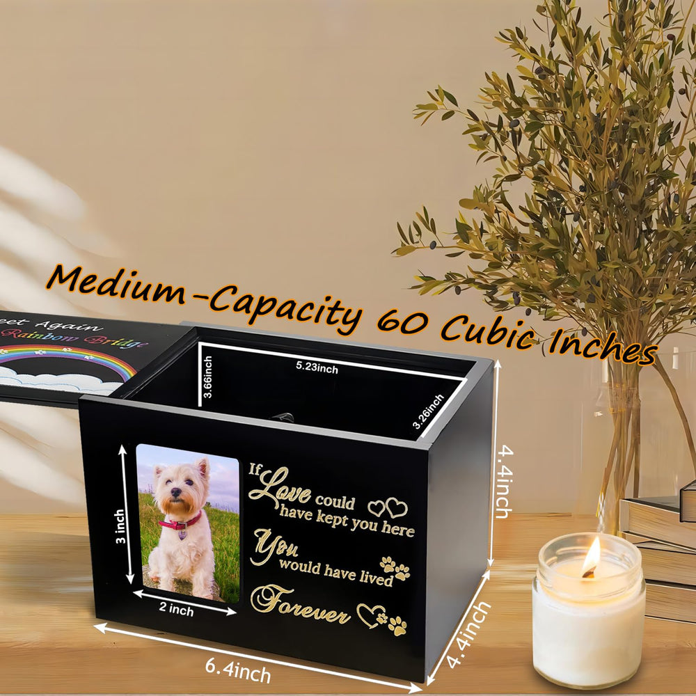 Sofunii pet urn photo frame holds a 2x3 inch memory photo