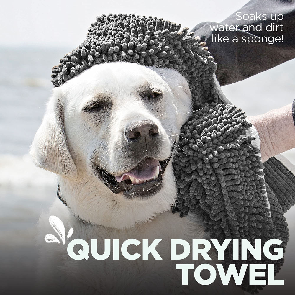 Soggy Doggy Doormat hand pockets dry-control in use for secure grip