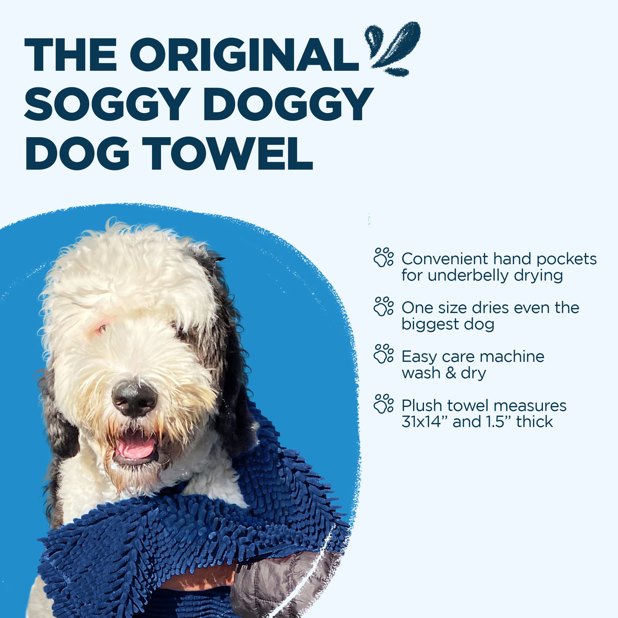 Soggy Doggy Doormat soft chenille plush feels gentle on fur