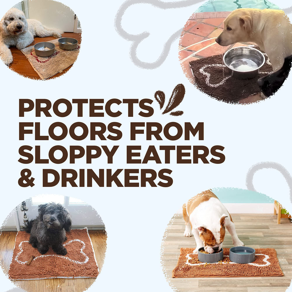 Soggy Doggy Slopmat bone-pattern design blends with home décor