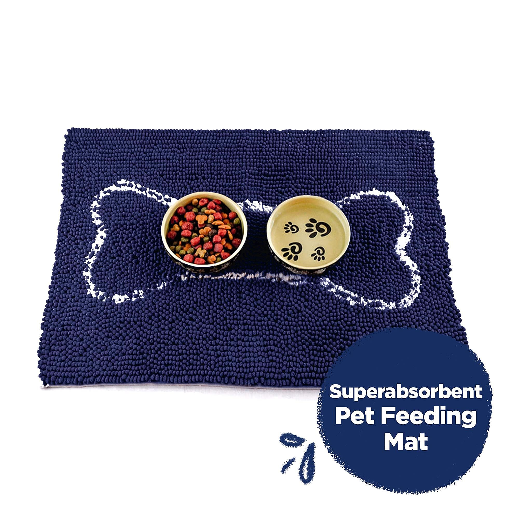Soggy Doggy Slopmat navy/oatmeal color blends with home decor.