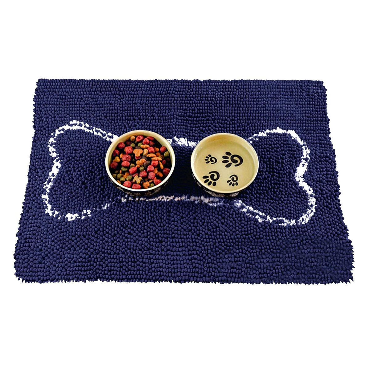 Soggy Doggy Slopmat food bowls setup keeps spills contained and floors dry.
