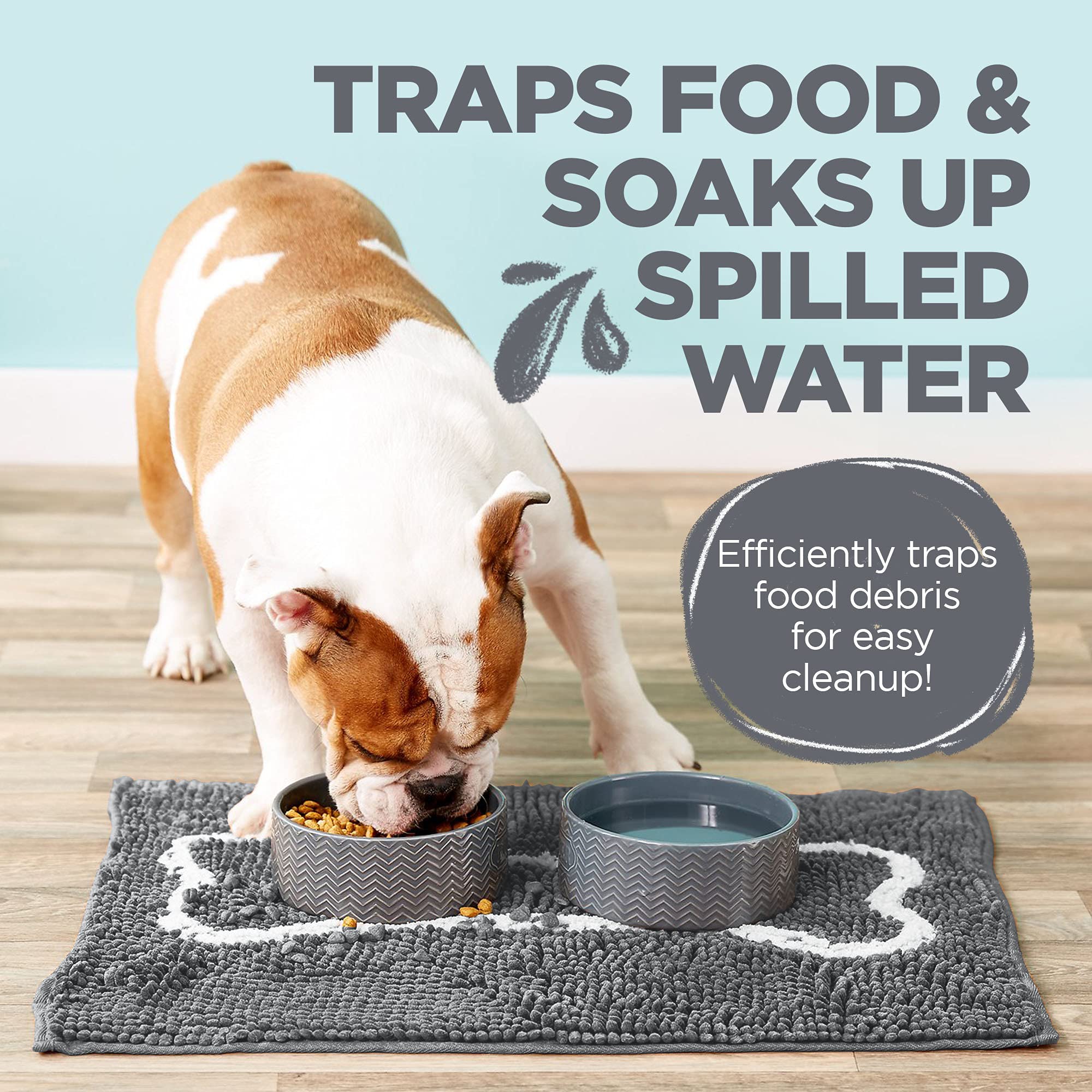 Soggy Doggy Slopmat captures muddy paw trails around the crate