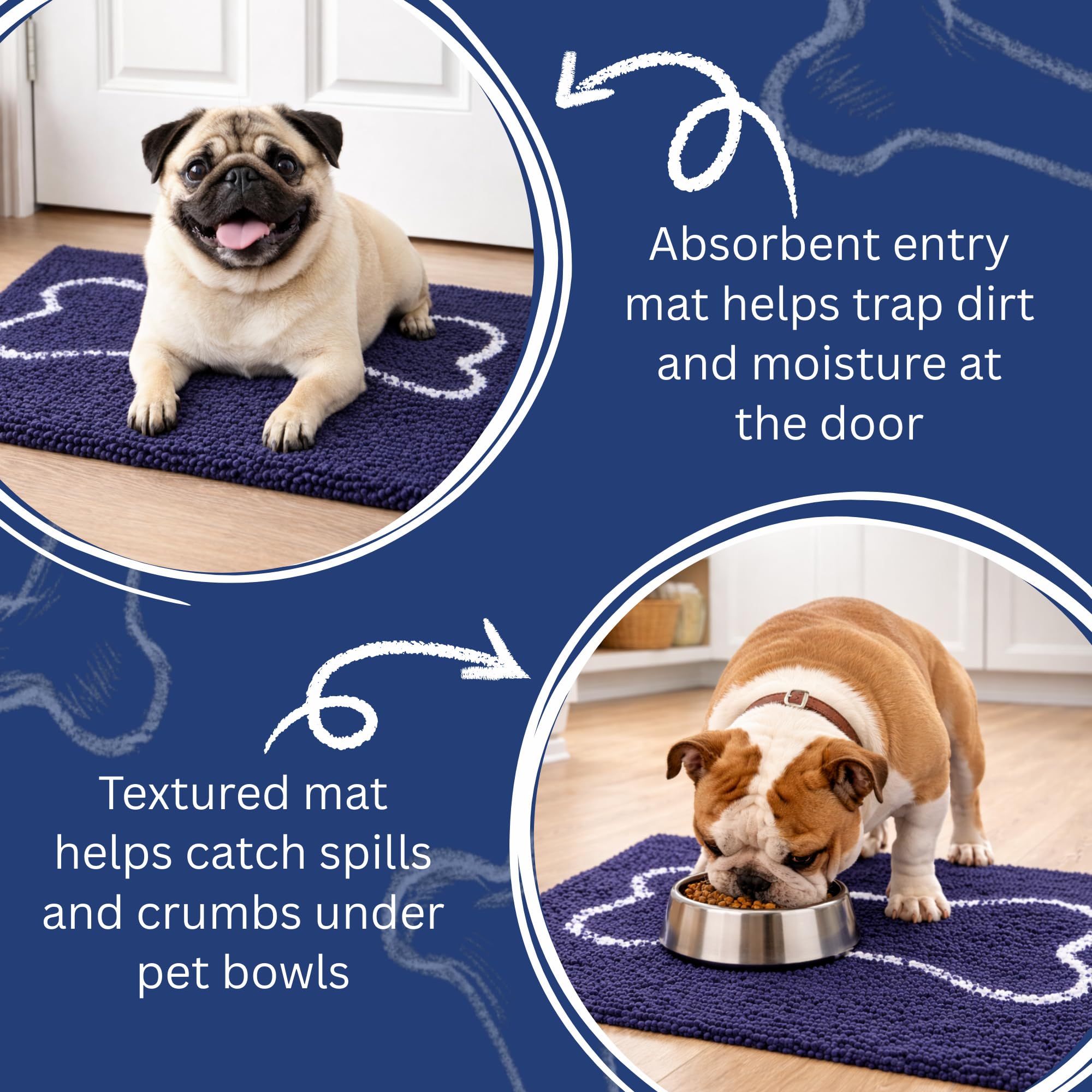 Soggy Doggy Slopmat non-slip backing holds bowls steady during meals.