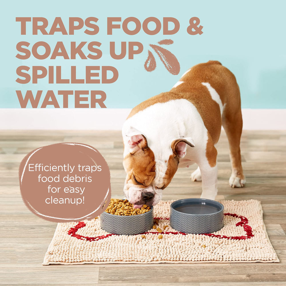 Soggy Doggy Slopmat non-slip backing protects bowls from sliding.