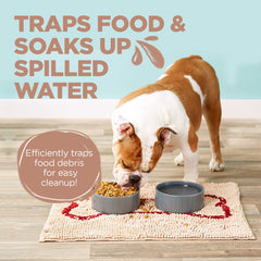Soggy Doggy Slopmat non-slip backing protects bowls from sliding.