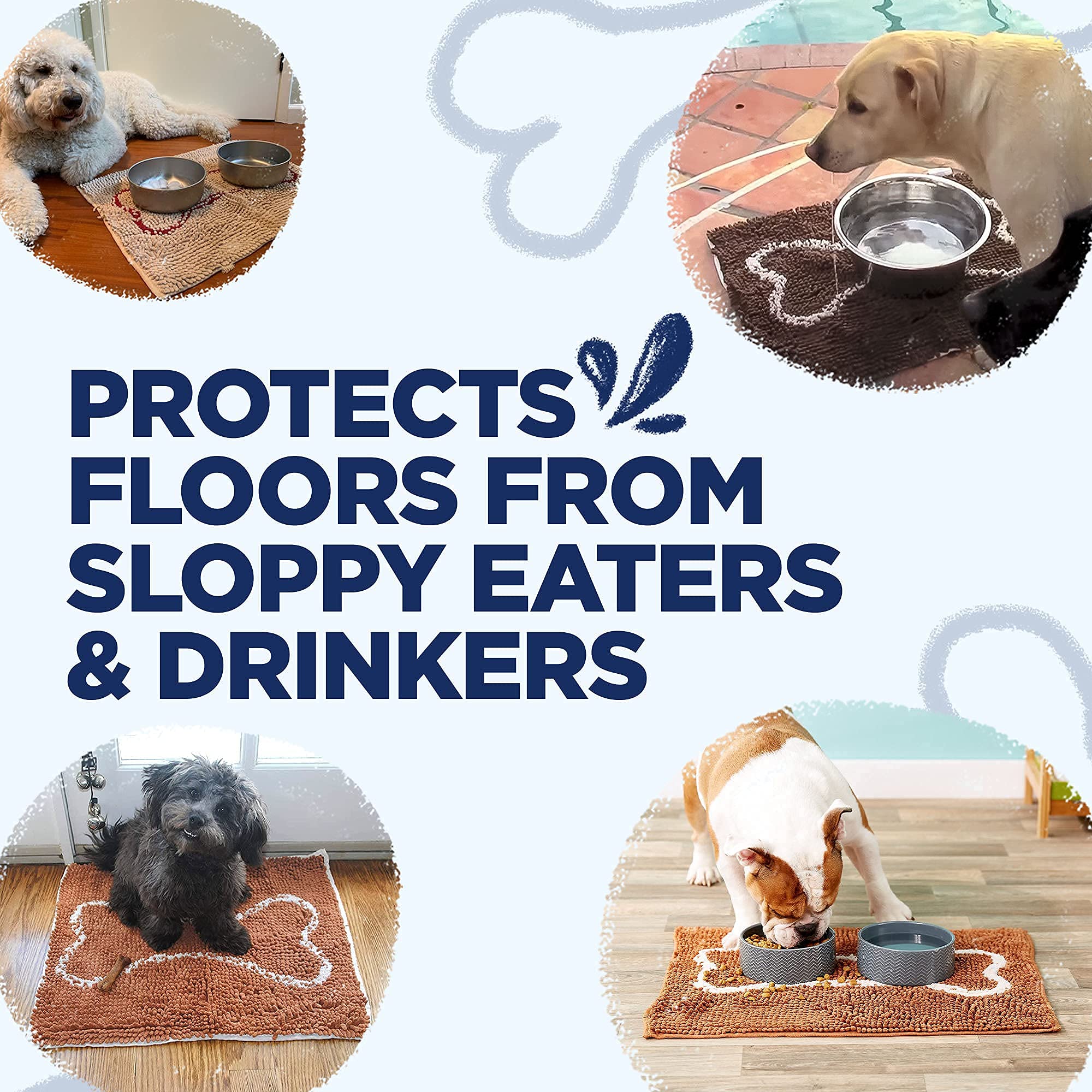 Soggy Doggy Slopmat protects floors from muddy paw prints at entryways.