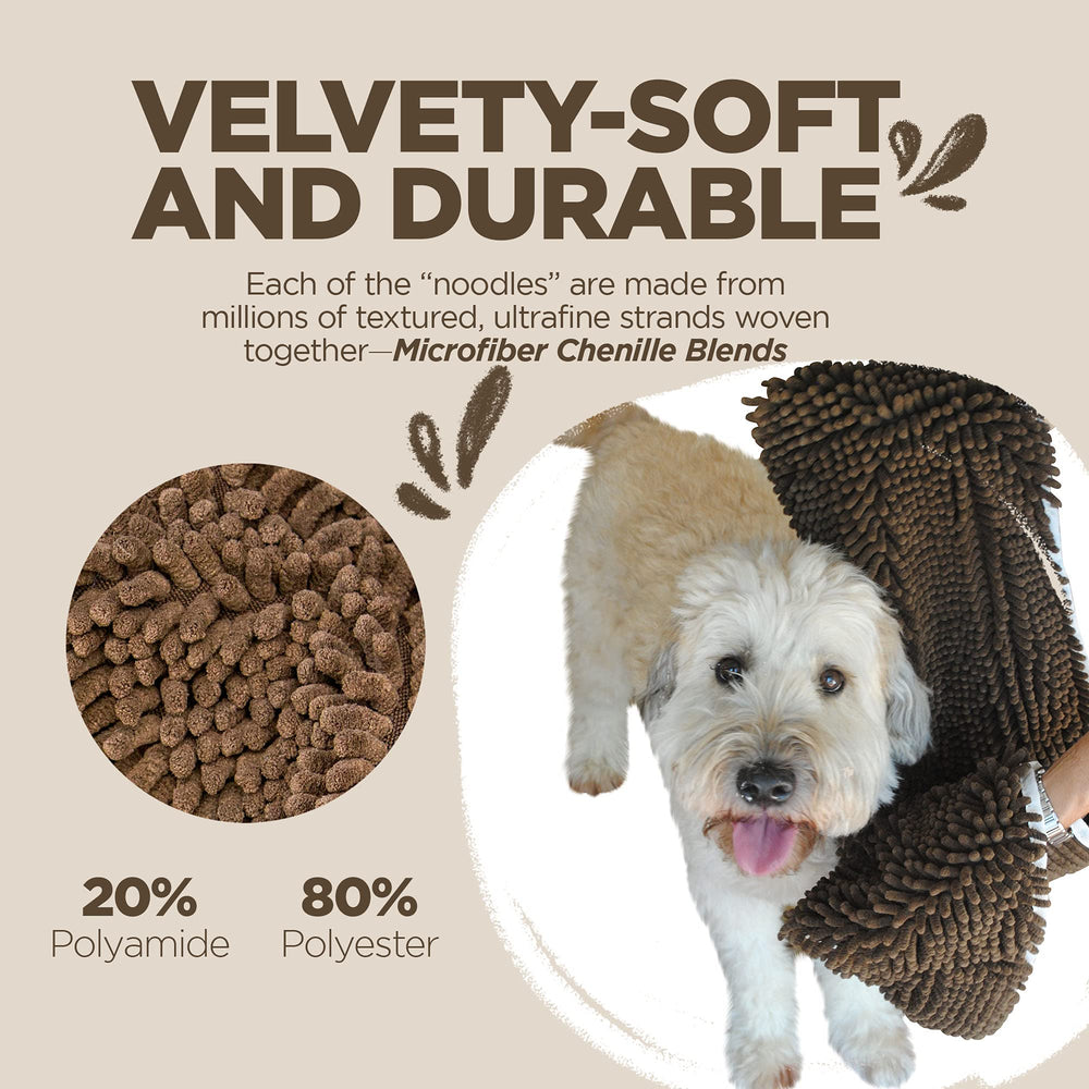 Multi-use Soggy Doggy towel used as car seat protector after walks