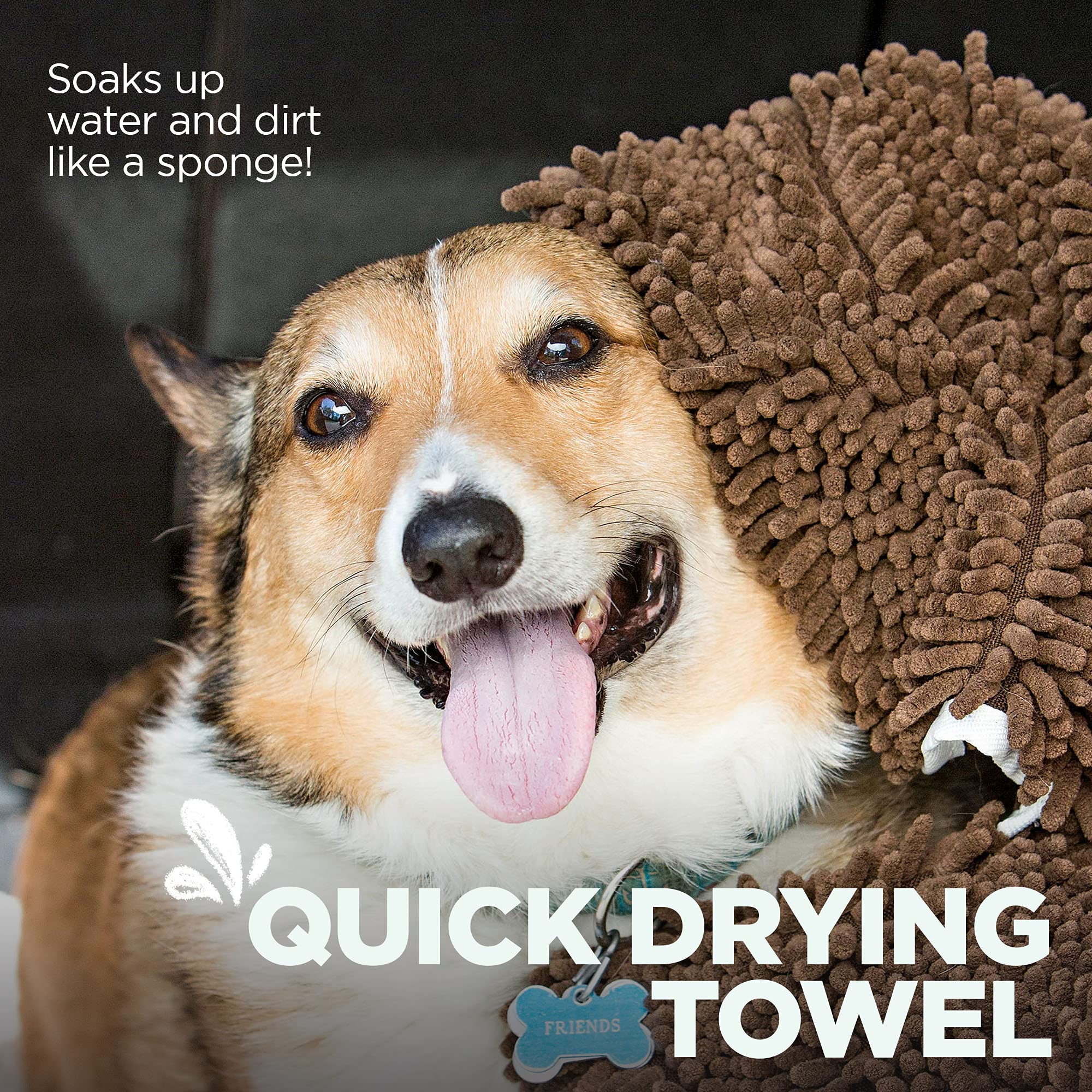 High-density chenille dries fast and limits damp odor buildup
