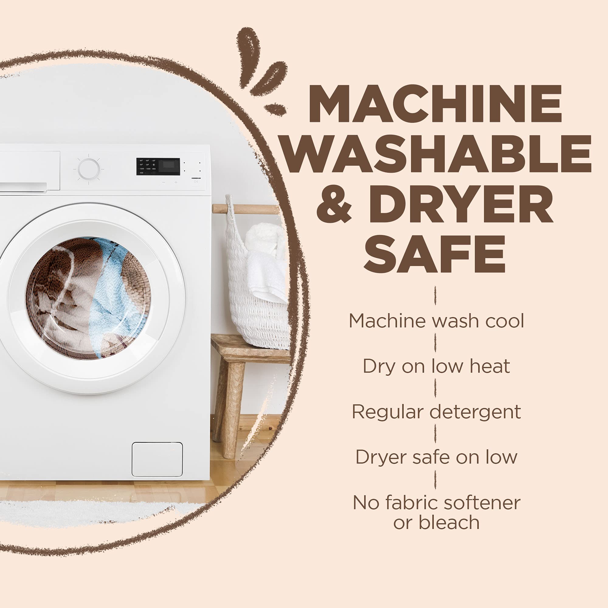 Soggy Doggy towel is machine washable for easy care.